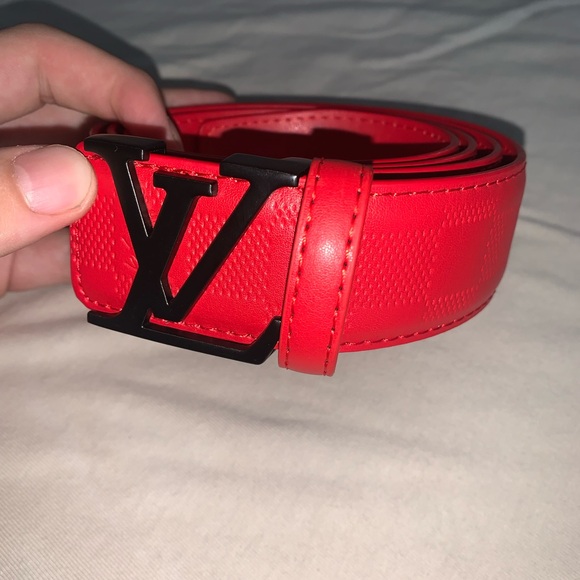 Louis Vuitton Other - Louis Vuitton Red Men's Belt with Black Buckle